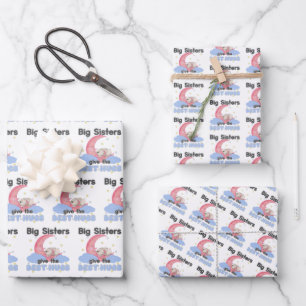 Big Sisters Give the Best Hugs - Moon Bunny Geschenkpapier Set