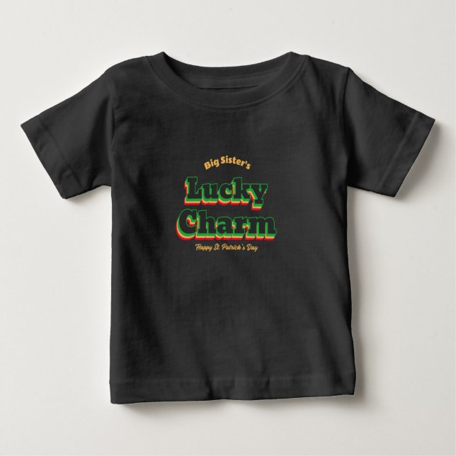 Big Sister's Lucky Charm St. Patrick's Day Baby T-shirt (Vorderseite)