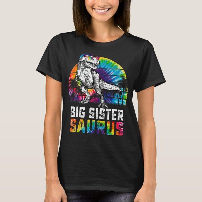 Big Sistersaurus Rex Dinosaur Big Sister Saurus Fa T-Shirt (Vorderseite)