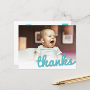 Big Sketch Danke, Boy's Geburtstag Foto Danke Postkarte