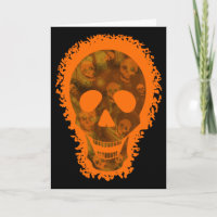 Big Skull Orange Grüße Karte