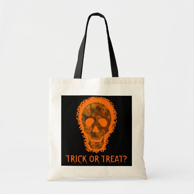 Big Skull Orange 'Trick or Tree?' Tasche (Vorne)