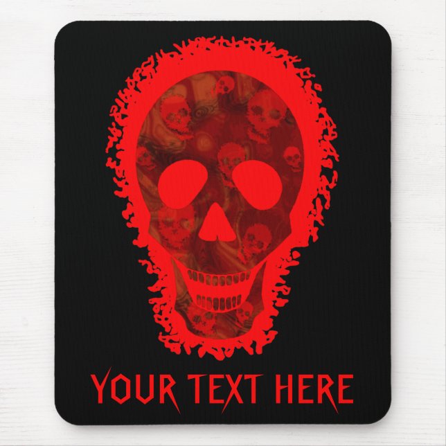 Big Skull Red 'Your Text' mousepad (Vorne)