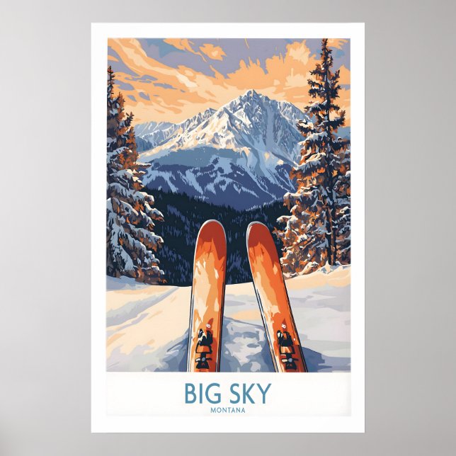 Big Sky Art Print - Skiing Poster 1 (Vorne)