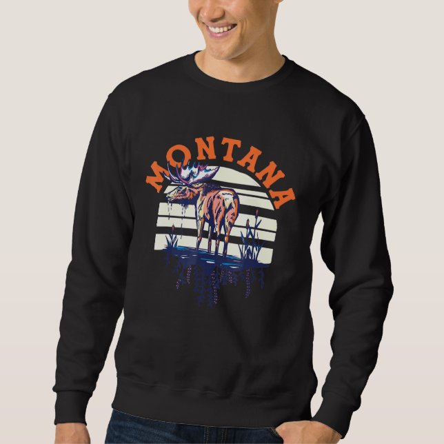 Big Sky Country Montana Coole Retro Rodelbahn Sweatshirt (Vorderseite)