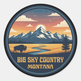 Big Sky Country Montana Runder Aufkleber