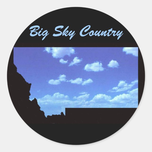 Big-Sky-Land Runder Aufkleber (Vorderseite)
