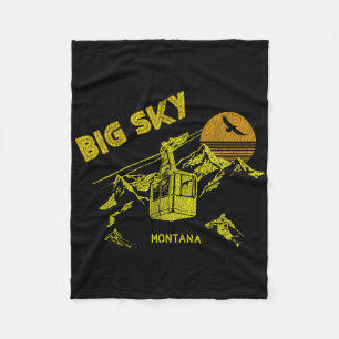 Big Sky Montana Distressed Retro Skifahren T-Shirt Fleecedecke