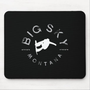 Big Sky Montana Grafik Vintages Snowboarden Mousepad