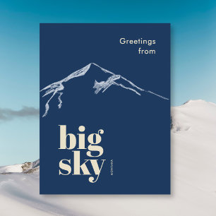 Big Sky Montana kritzelte Berg Postkarte