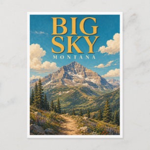 Big Sky Montana Lone Mountain GeoSaga Postkarte
