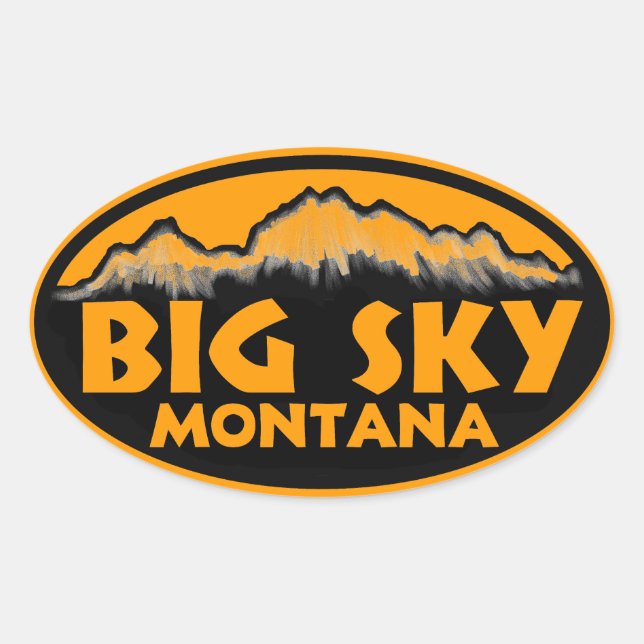 Big Sky Montana Orange Aufkleber (Vorderseite)