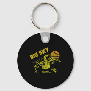 Big Sky Montana Retro-Ski-Shirt mit Abnutzungseffe Schlüsselanhänger