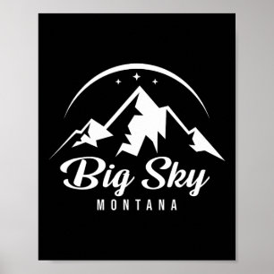 Big Sky Montana Ski Resort Snowboarden Poster