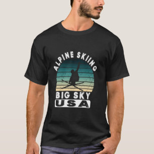 Big Sky Montana Ski Resort Vintag Rocky Mountains T-Shirt