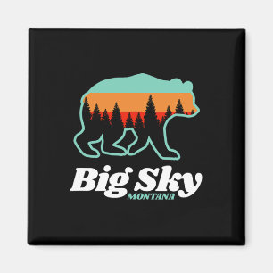 Big Sky Montana Skifahren Snowboarden Bär  Magnet