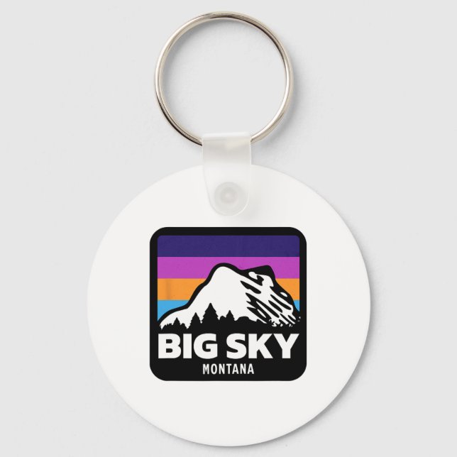 Big Sky Montana Skifahren Snowboarden Familie Ski Schlüsselanhänger (Vorderseite)