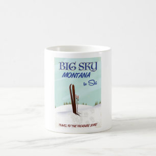 Big Sky, Montana-Skitourenplakat Kaffeetasse