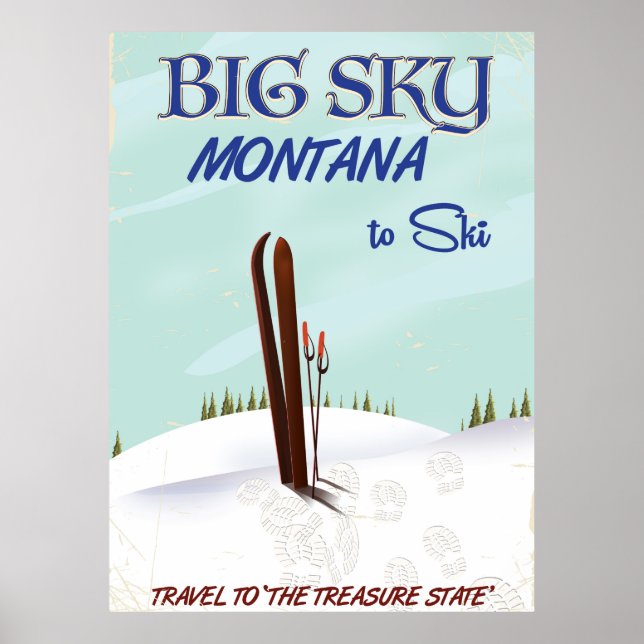 Big Sky, Montana-Skitourenplakat Poster (Vorne)