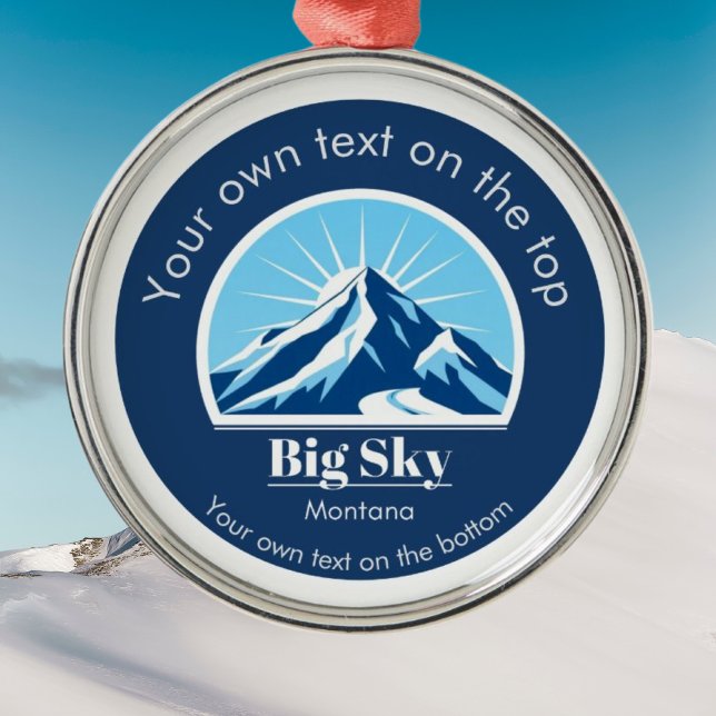 Big Sky Montana USA Gelbsteinmedaille Ornament Aus Metall (Von Creator hochgeladen)