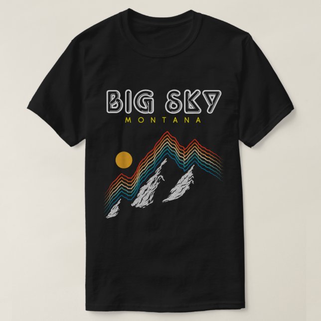 Big Sky Montana - USA Ski Resort Retro Collec 1980 T-Shirt (Design vorne)
