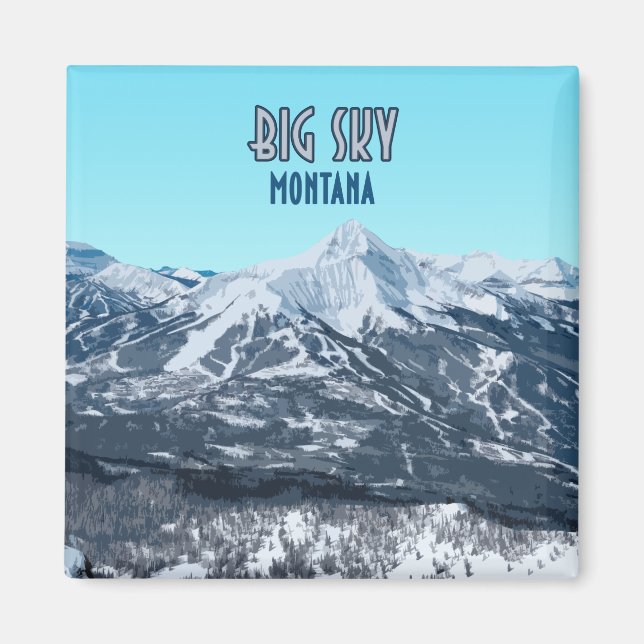 Big Sky Montana Vintag Magnet (Vorne)