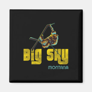 Big Sky Montana Vintag Skifahren Magnet