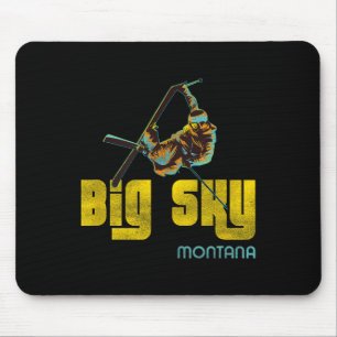 Big Sky Montana Vintag Skifahren Mousepad