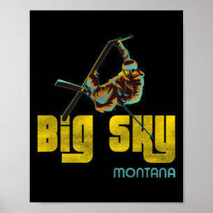 Big Sky Montana Vintage Skifahren Poster