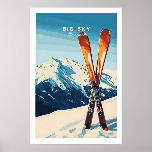Big Sky Print Montana - Ski Poster 1 (Vorne)