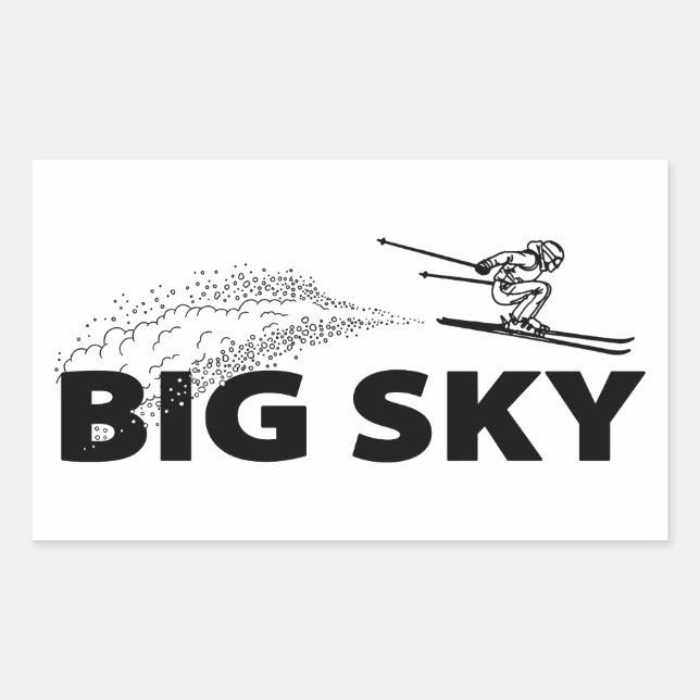 Big Sky Resort Montana Ski Jumper Rechteckiger Aufkleber (Vorderseite)
