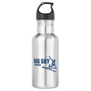 Big Sky Resort Montana Skier Edelstahlflasche