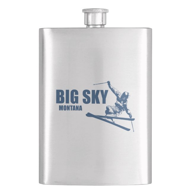 Big Sky Resort Montana Skier Flachmann (Vorderseite)