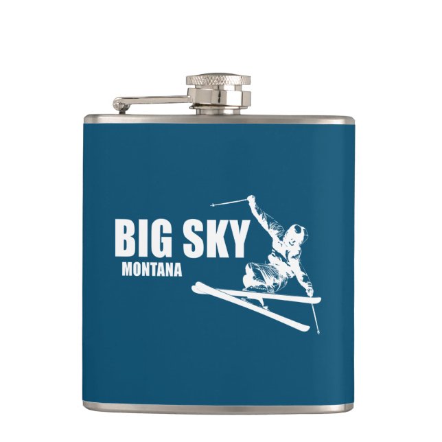 Big Sky Resort Montana Skier Flachmann (Vorderseite)