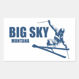 Big Sky Resort Montana Skier Rechteckiger Aufkleber