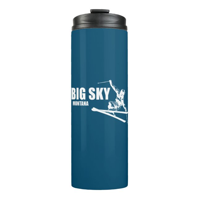 Big Sky Resort Montana Skier Thermosbecher (Vorderseite)