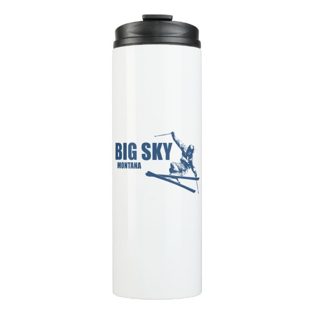 Big Sky Resort Montana Skier Thermosbecher (Vorderseite)