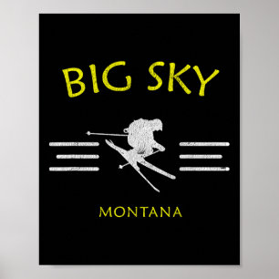 Big Sky Skifahren Montana Ski-T-Shirt Poster