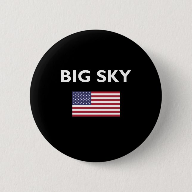 Big Sky USA American Flag Dark Color Button (Vorderseite)