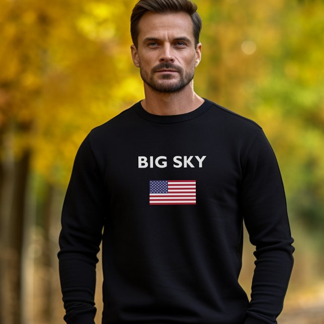 Big Sky USA American Flag Dark Color T-Shirt (Von Creator hochgeladen)
