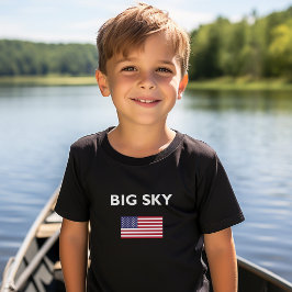 Big Sky USA American Flag Dark Color T-Shirt