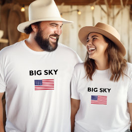 Big Sky USA American Flag Light Color T-Shirt