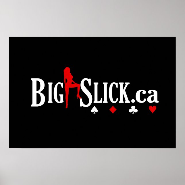 Big Slick Poker Logo - Schwarz Poster (Vorne)