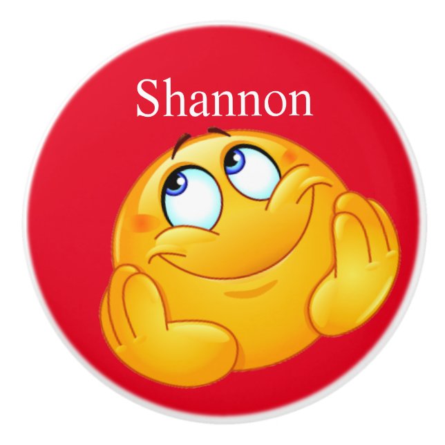 Big Smile Happy Face Drawer Knob - SRF Keramikknauf (Vorderseite)