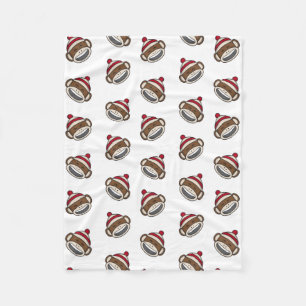 Big Smile Sock Monkey Emoji Fleecedecke