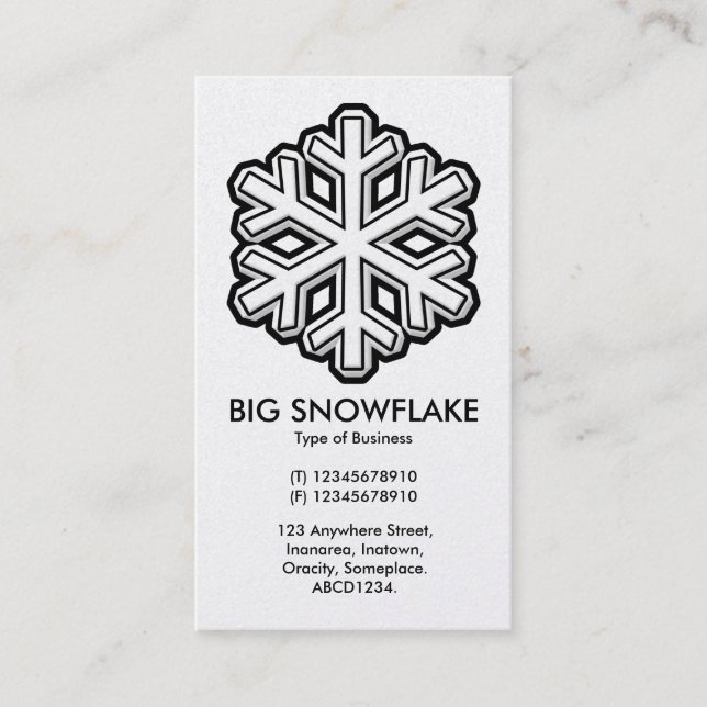 Big Snowflake - Weiß (Gold Card) Visitenkarte (Vorderseite)