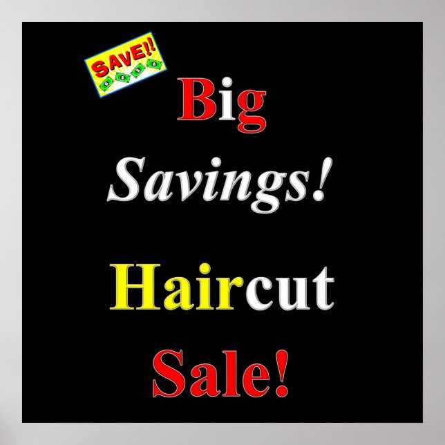 Big Spar Haircut Sale Poster Matte (Vorne)