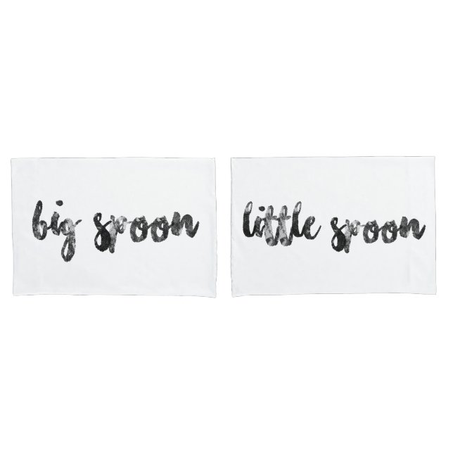 Big Spoon und Little Spoon Pair Pillowcases Kissenbezug (Vorderseite-Set)