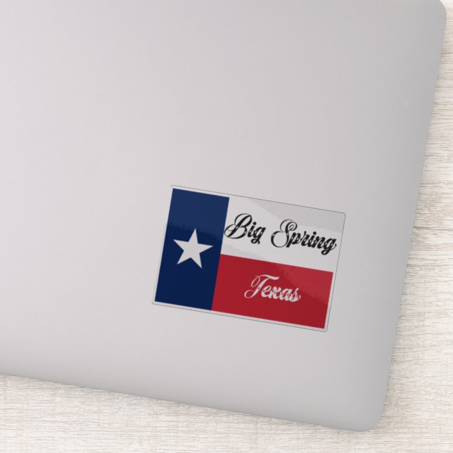Big Spring TX Flag Aufkleber (Detail)