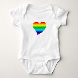 Big Stolz Lgbtq Regenbogenfarben Herz, Liebe, Weiß Baby Strampler